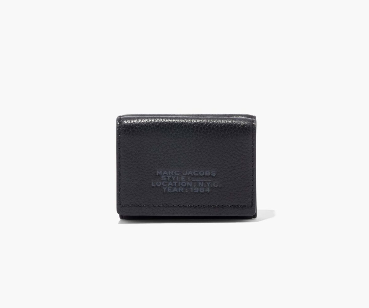 Marc Jacobs Leather Medium Trifold Wallet Black | VIF-761253