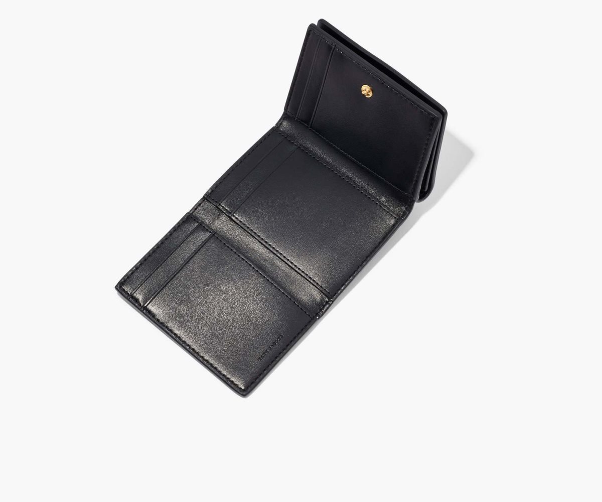 Marc Jacobs Leather Medium Trifold Wallet Black | VIF-761253