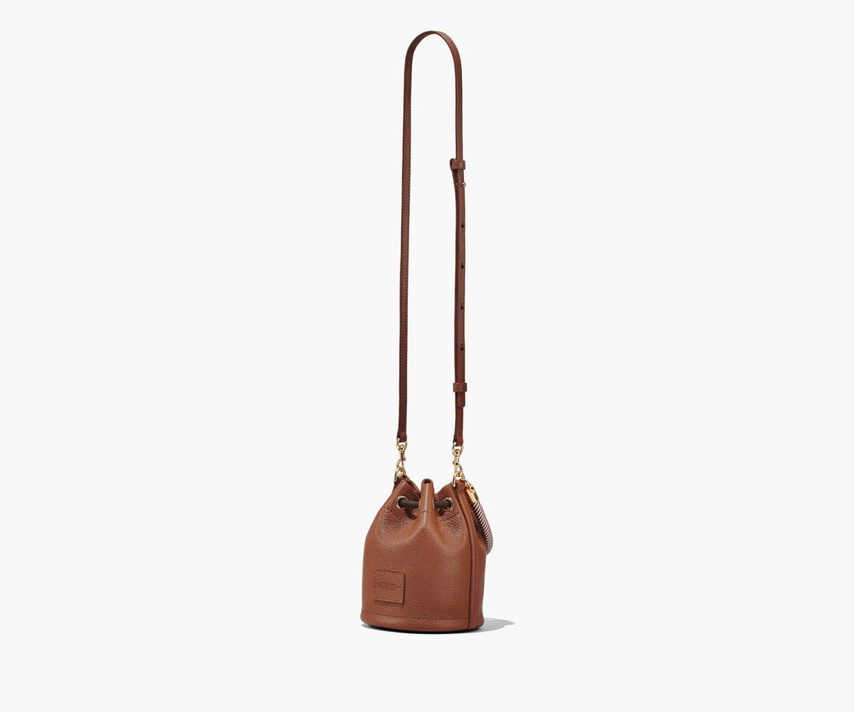 Marc Jacobs Leather Micro Bucket Bag Argan Oil | BCU-623187