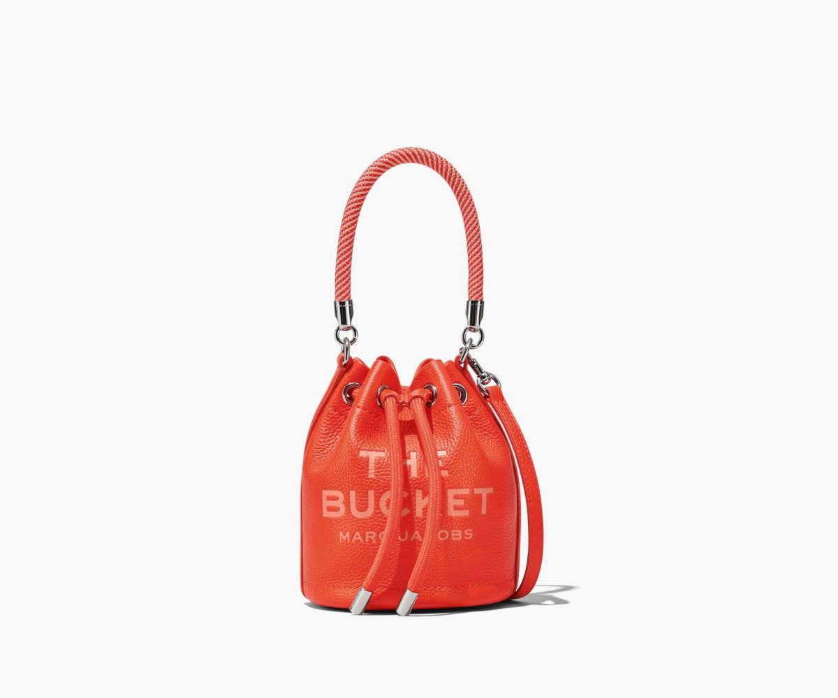 Marc Jacobs Leather Micro Bucket Bag Electric Orange | FAQ-658074