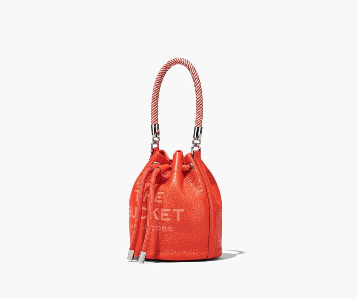 Marc Jacobs Leather Micro Bucket Bag Electric Orange | FAQ-658074