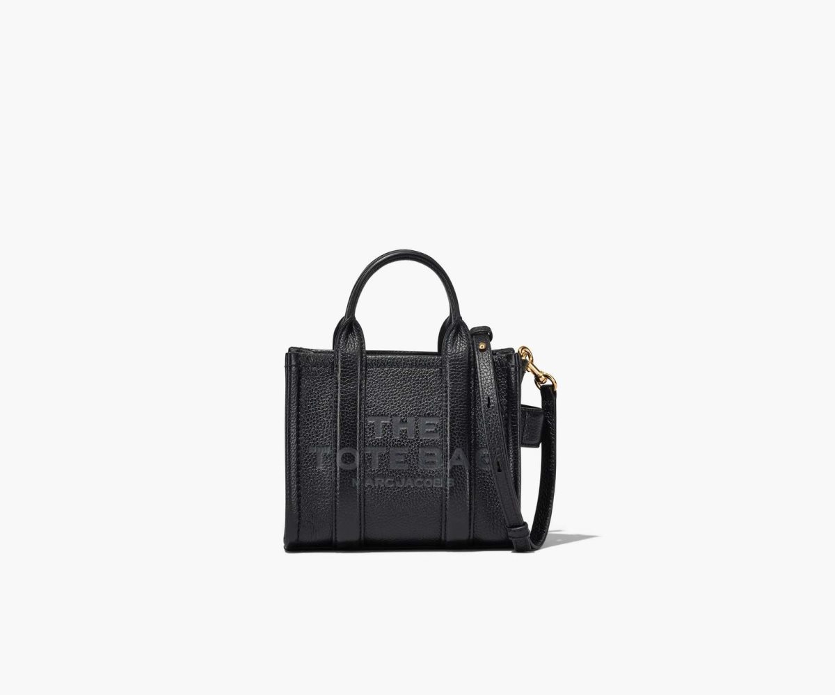 Marc Jacobs Leather Micro Tote Bag Black | KVA-891456