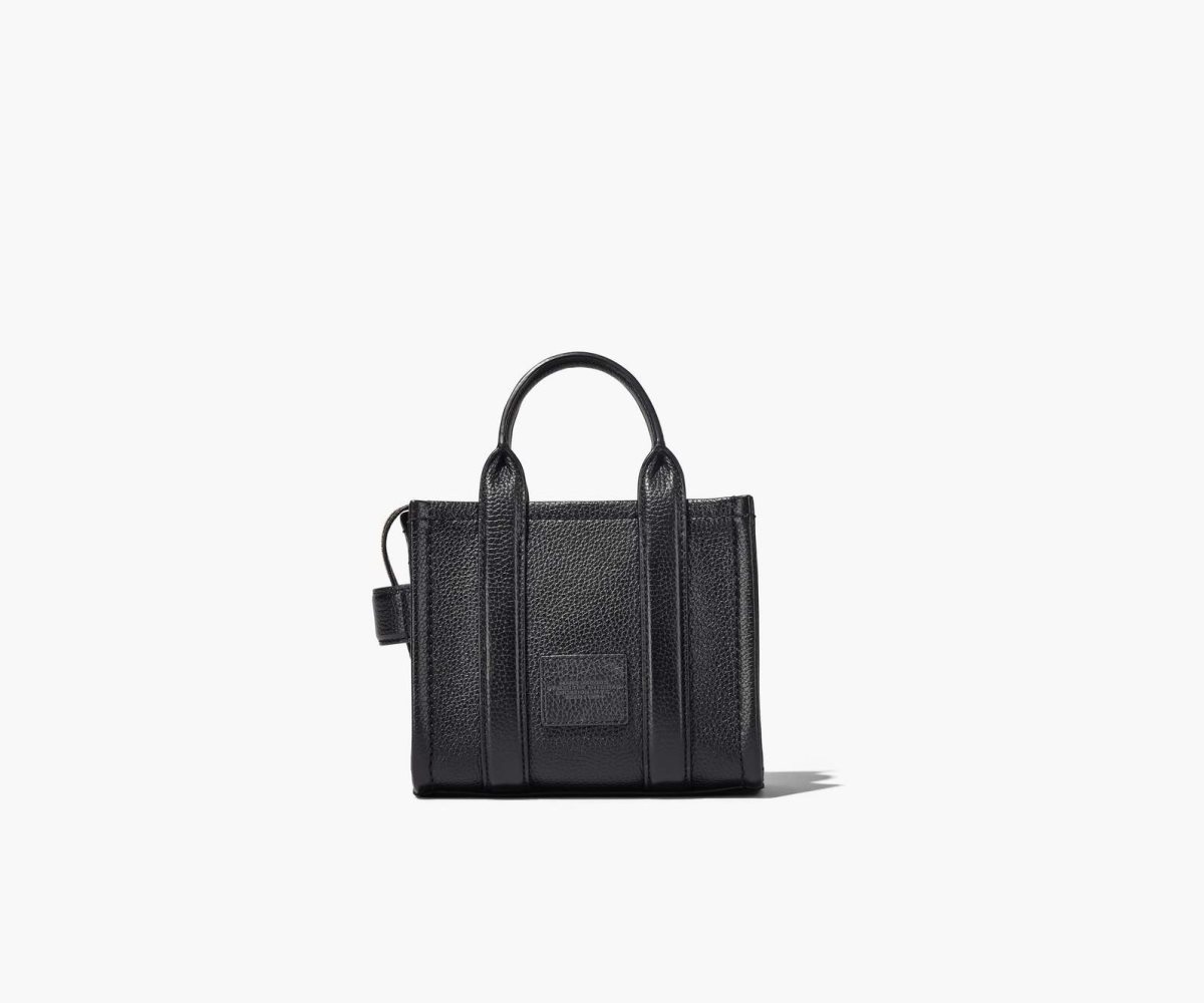 Marc Jacobs Leather Micro Tote Bag Black | KVA-891456