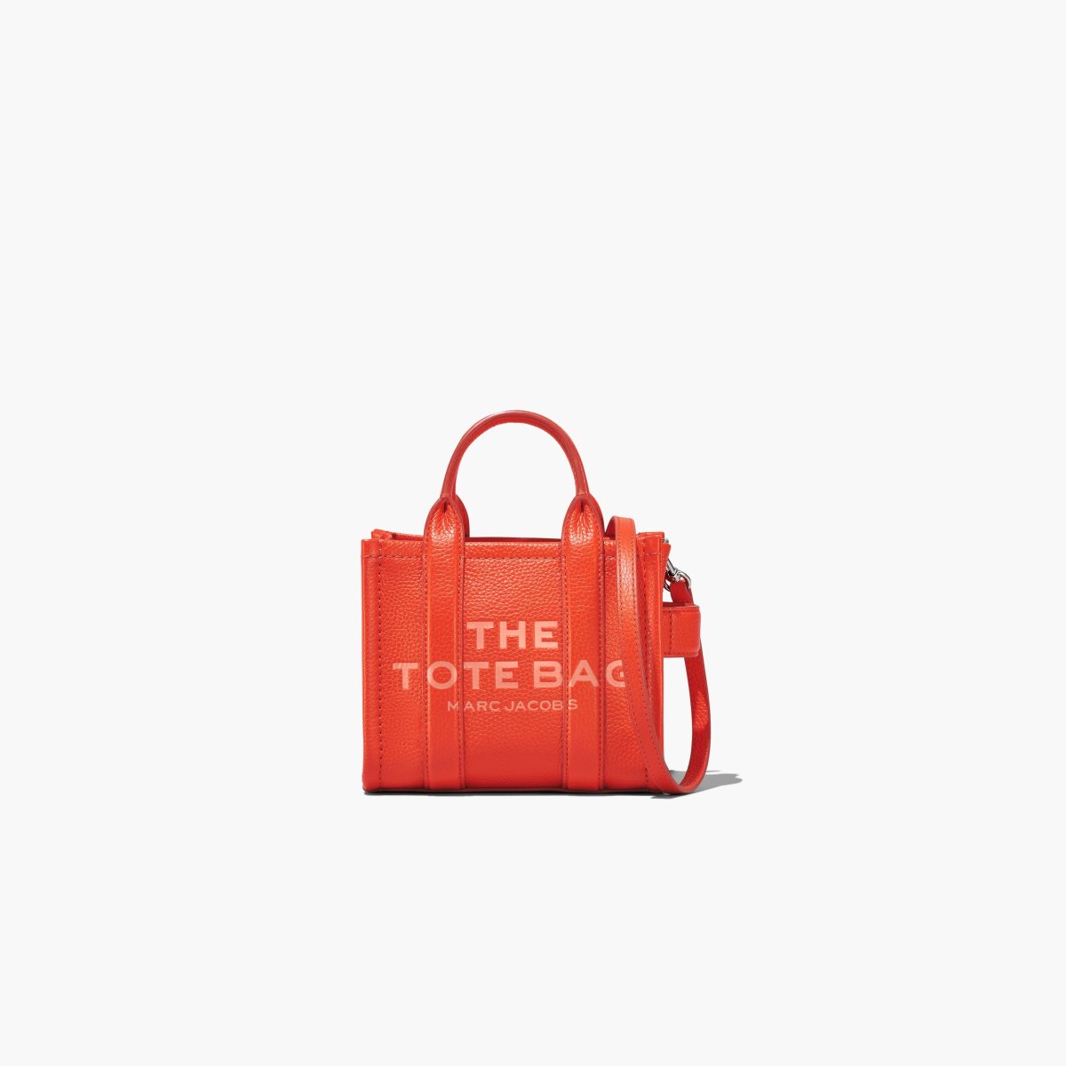 Marc Jacobs Leather Micro Tote Bag Electric Orange | CIA-862154