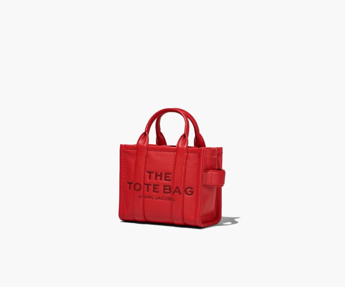 Marc Jacobs Leather Micro Tote Bag True Red | CXI-856392