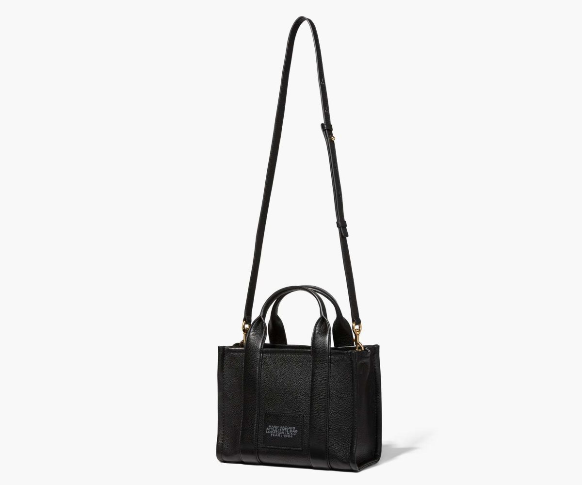 Marc Jacobs Leather Mini Tote Bag Black | HYX-342708