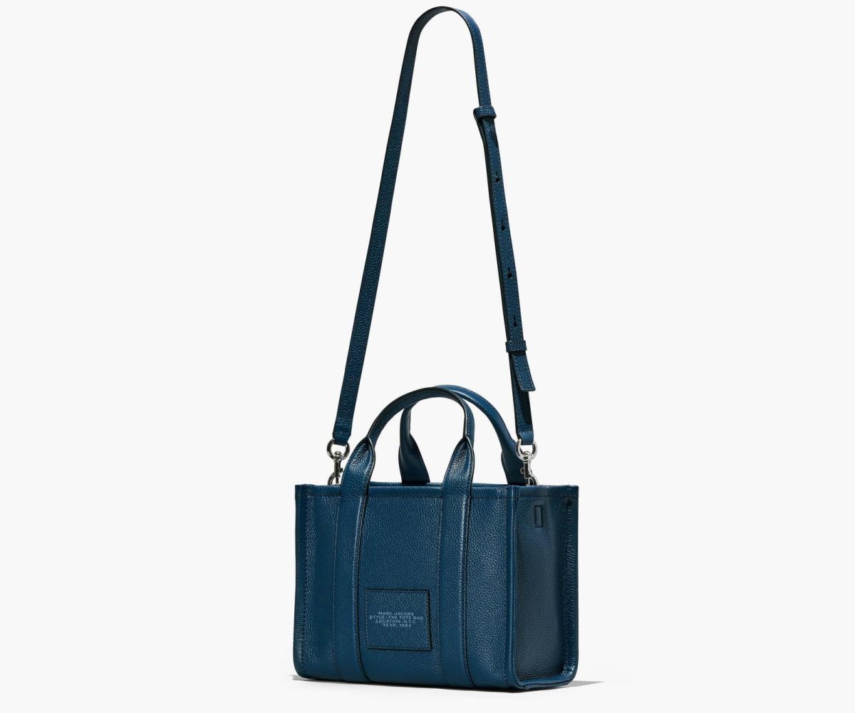 Marc Jacobs Leather Mini Tote Bag Blue Sea | QSY-043956