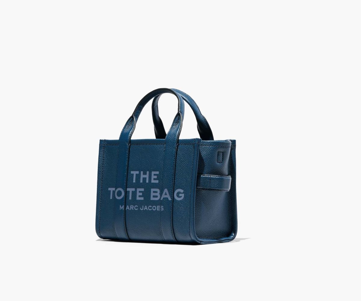 Marc Jacobs Leather Mini Tote Bag Blue Sea | QSY-043956
