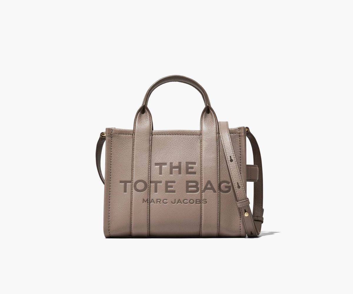 Marc Jacobs Leather Mini Tote Bag Cement | XLU-429708