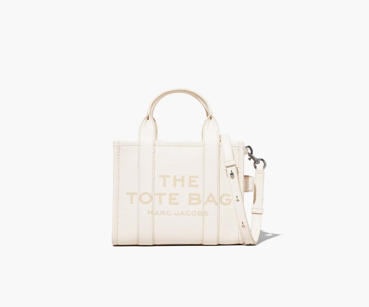Marc Jacobs Leather Mini Tote Bag Cotton/Silver | JGU-127690