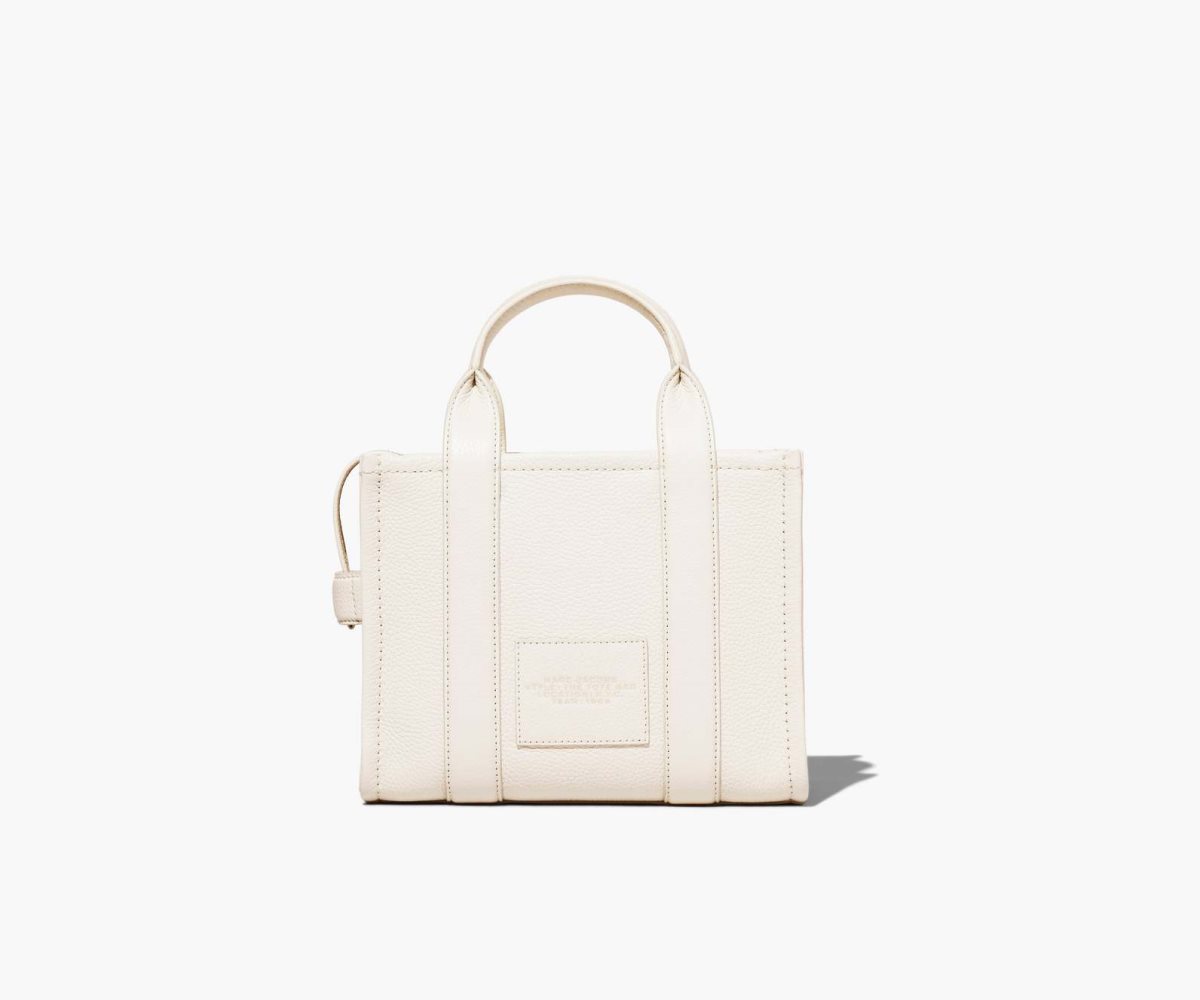 Marc Jacobs Leather Mini Tote Bag Cotton/Silver | JGU-127690