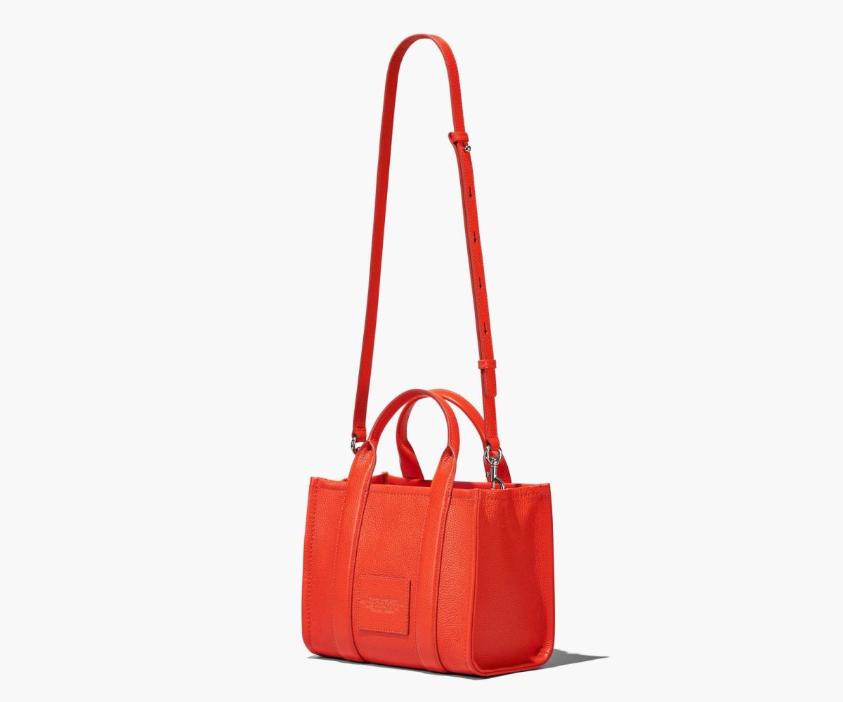 Marc Jacobs Leather Mini Tote Bag Electric Orange | QRI-564709