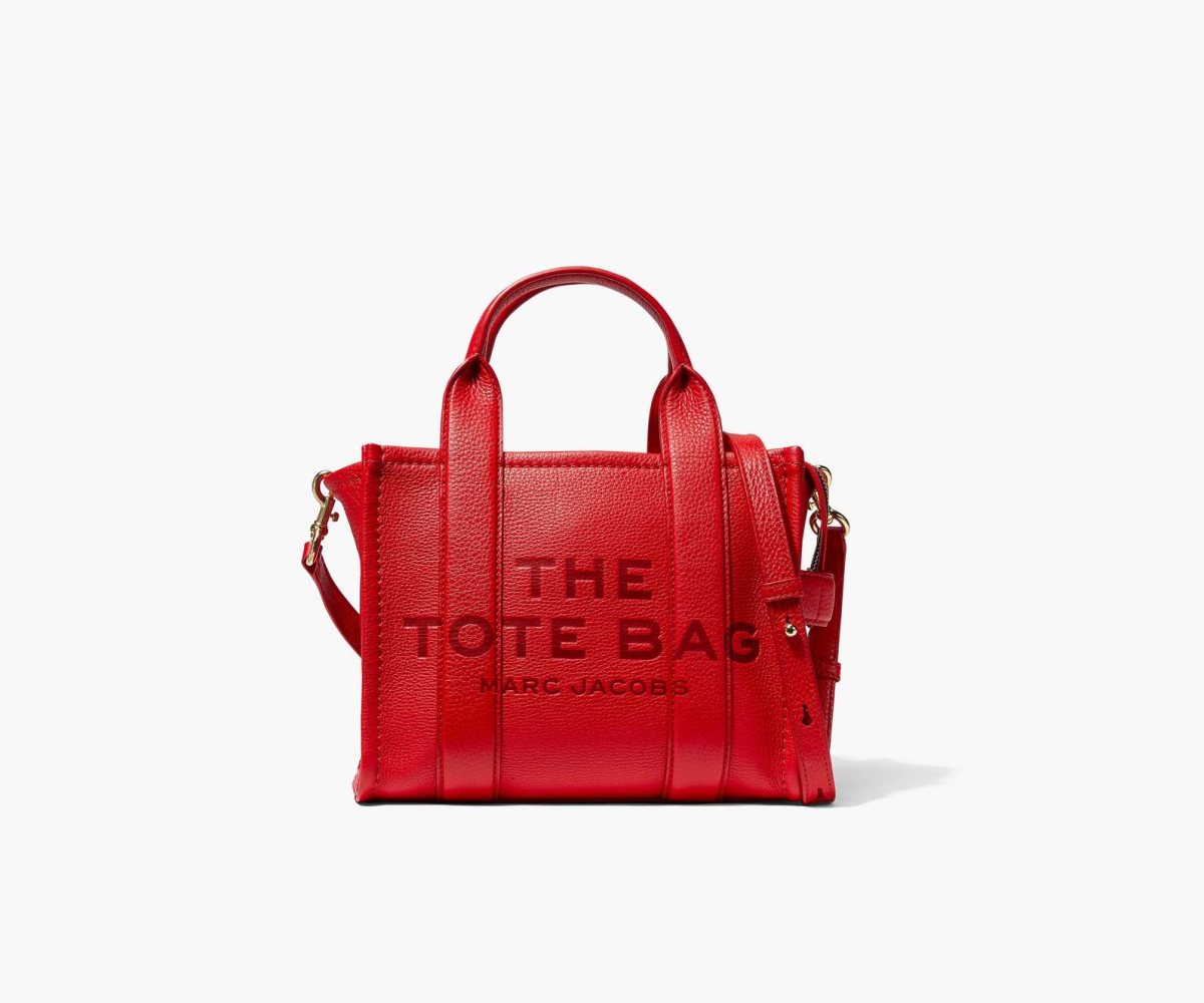 Marc Jacobs Leather Mini Tote Bag True Red | UEQ-173806