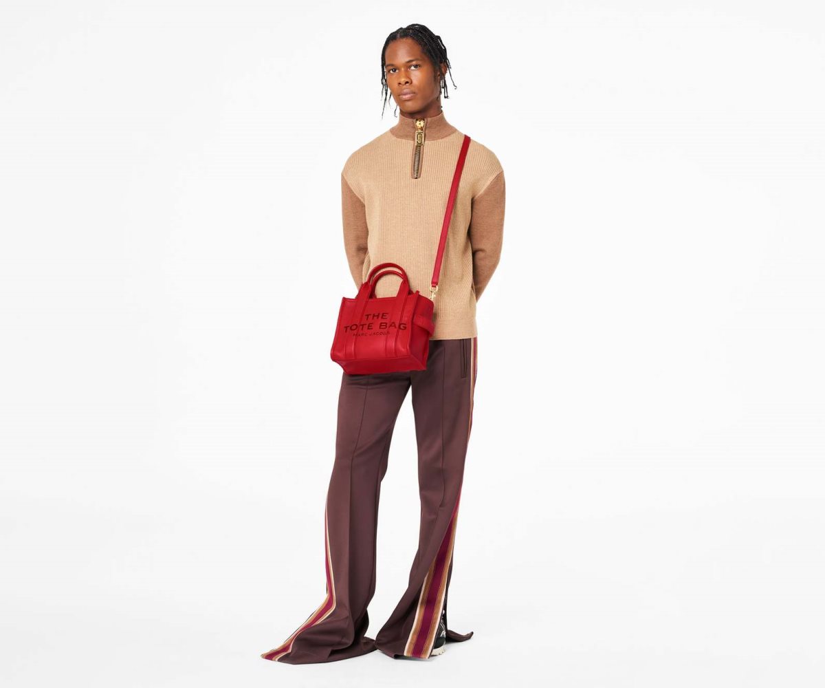 Marc Jacobs Leather Mini Tote Bag True Red | UEQ-173806