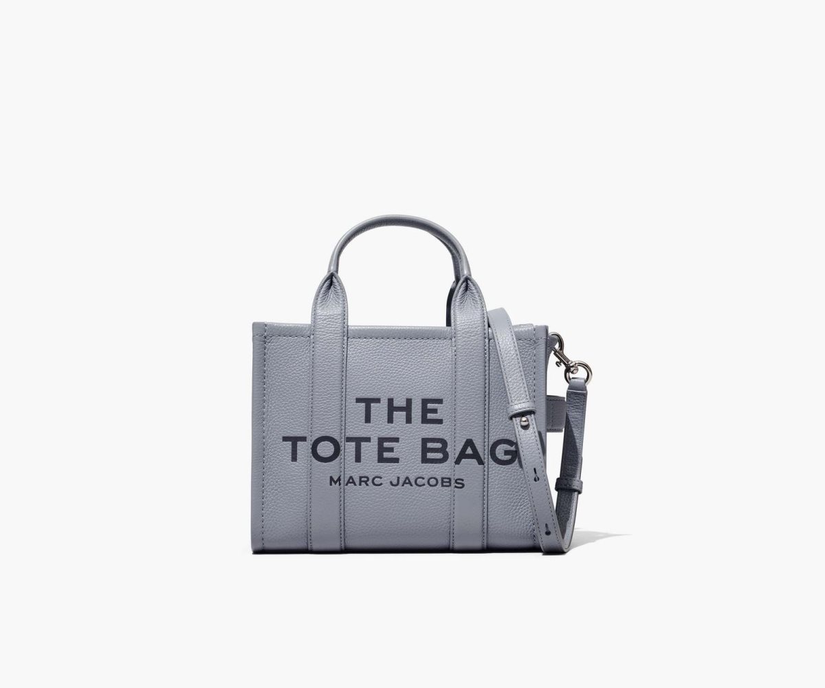 Marc Jacobs Leather Mini Tote Bag Wolf Grey | XLD-378061