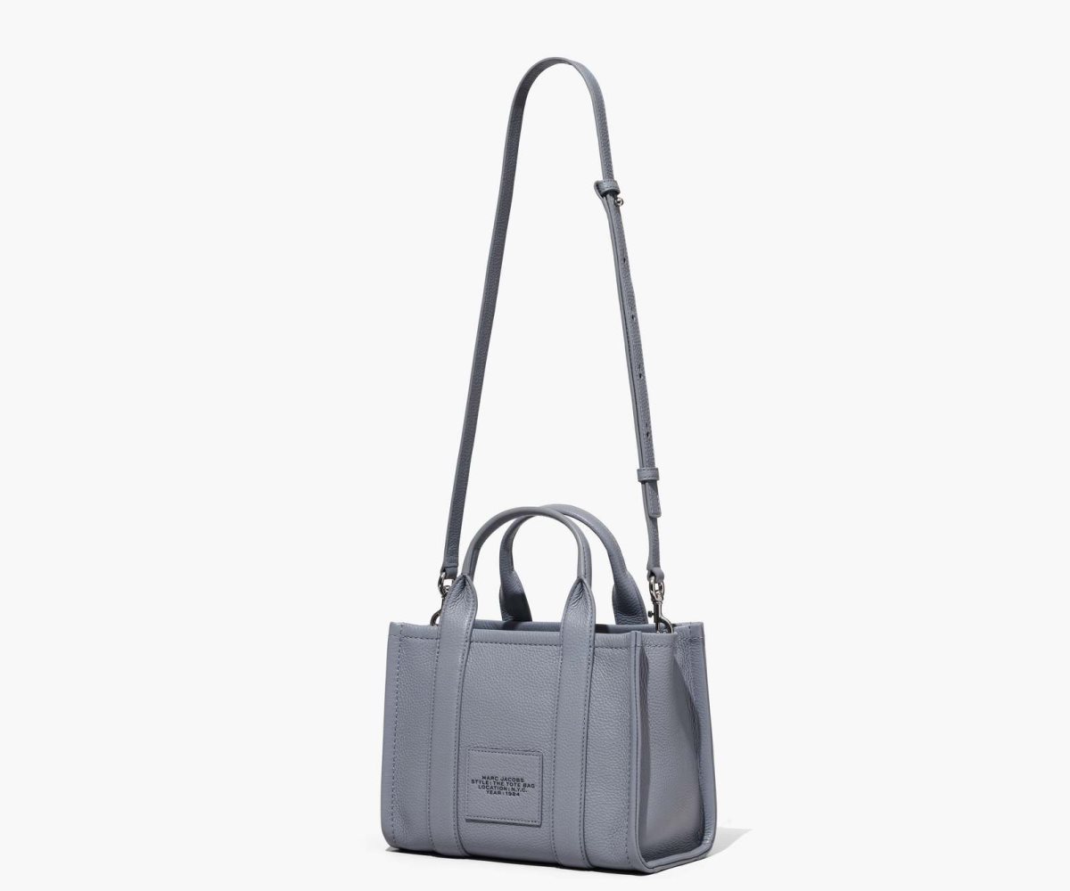 Marc Jacobs Leather Mini Tote Bag Wolf Grey | XLD-378061