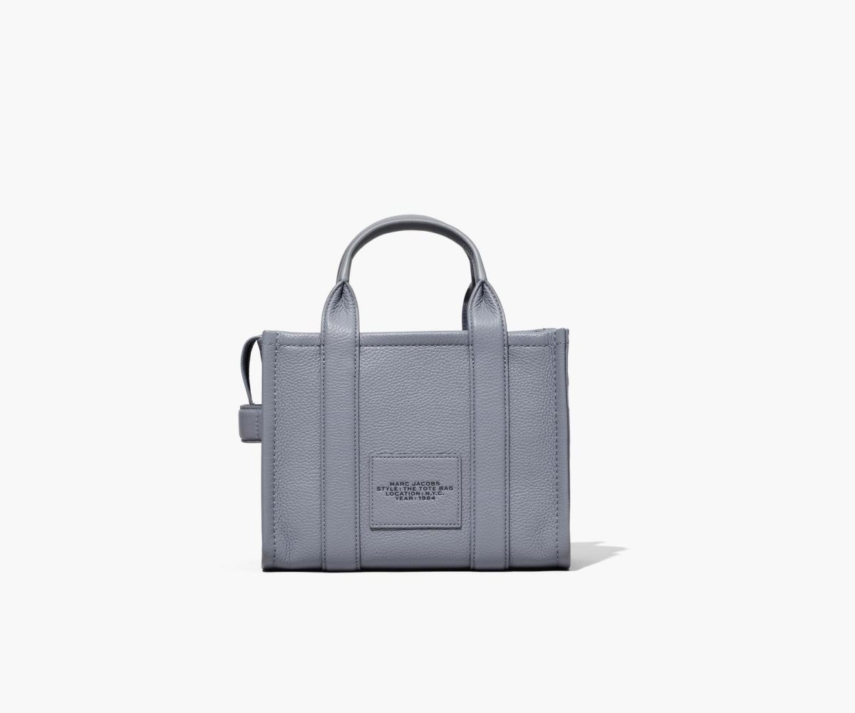 Marc Jacobs Leather Mini Tote Bag Wolf Grey | XLD-378061