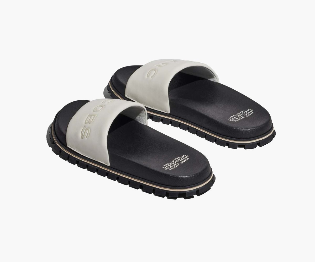 Marc Jacobs Leather Slide Cotton White | MPW-829357