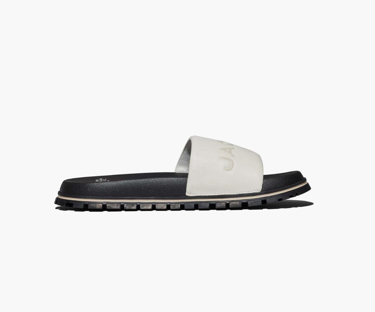 Marc Jacobs Leather Slide Cotton White | MPW-829357