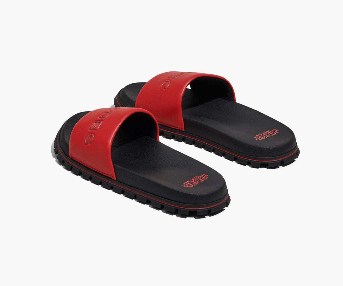 Marc Jacobs Leather Slide Red | TYI-108793