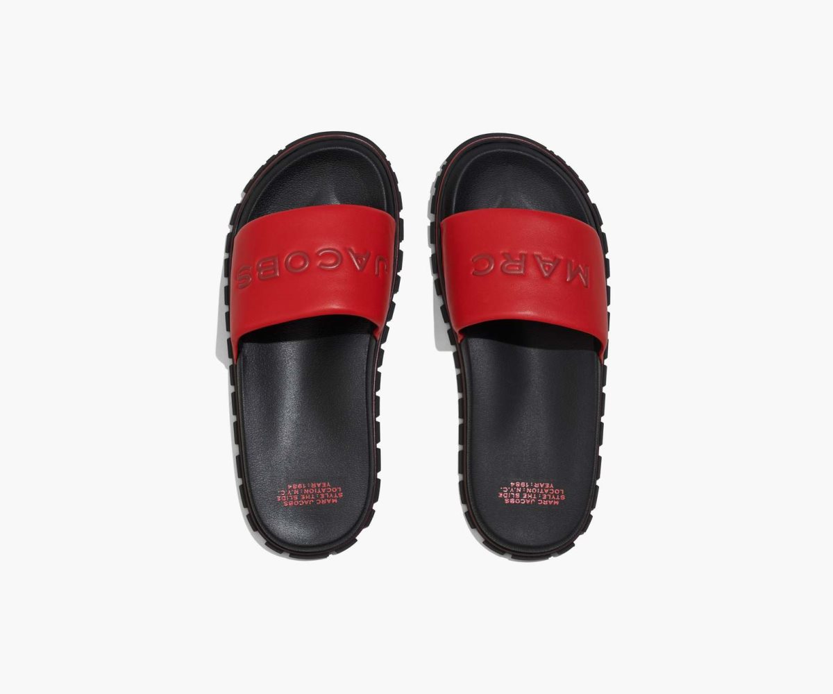 Marc Jacobs Leather Slide Red | TYI-108793