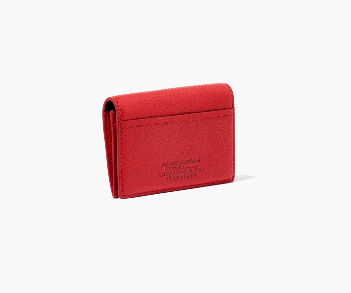 Marc Jacobs Leather Small Bifold Wallet True Red | EVU-840193