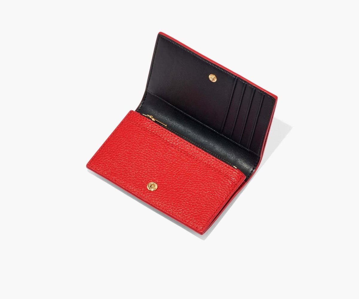 Marc Jacobs Leather Small Bifold Wallet True Red | EVU-840193