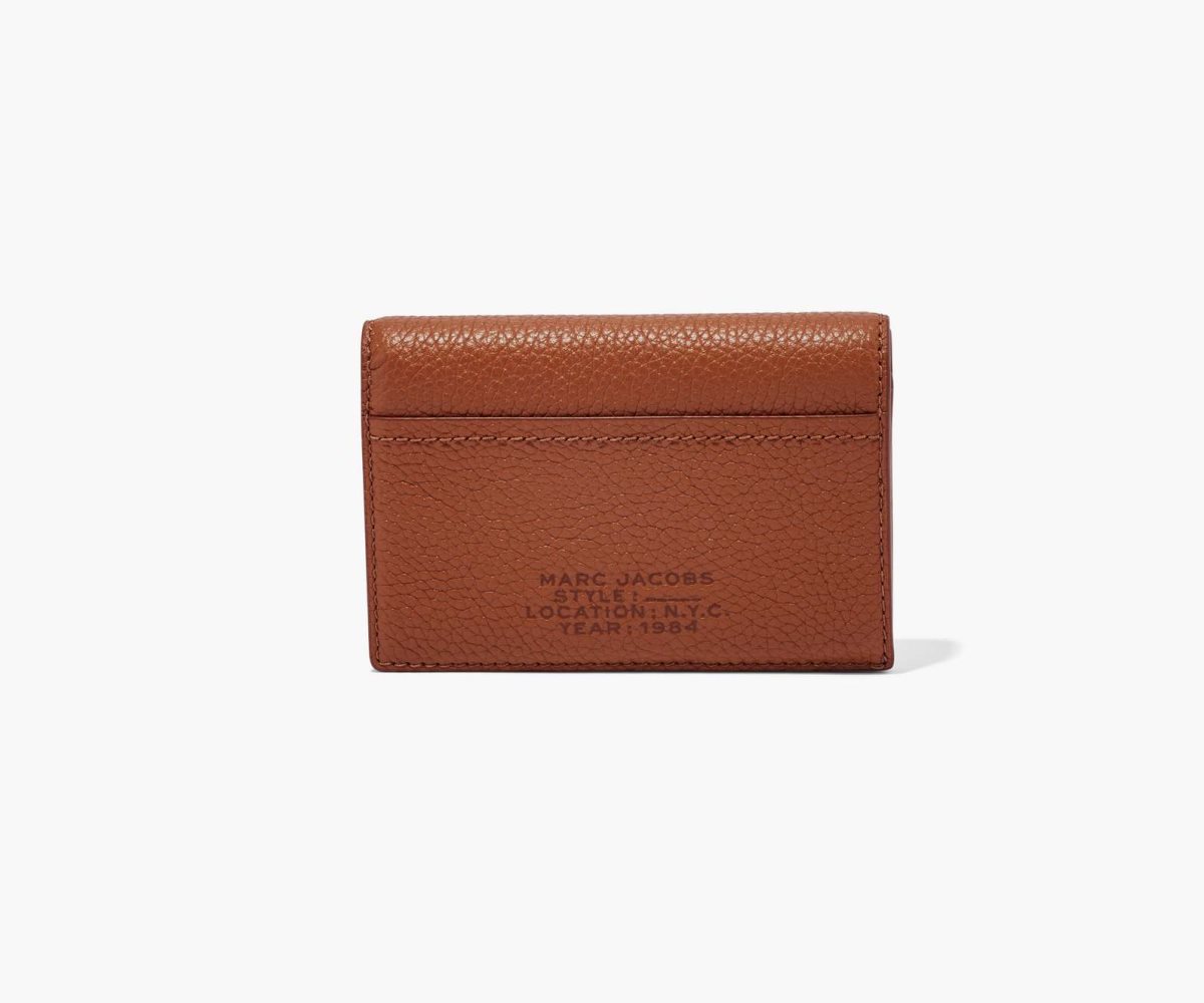 Marc Jacobs Leather Small Bifold Wallet Argan Oil | SPY-693410