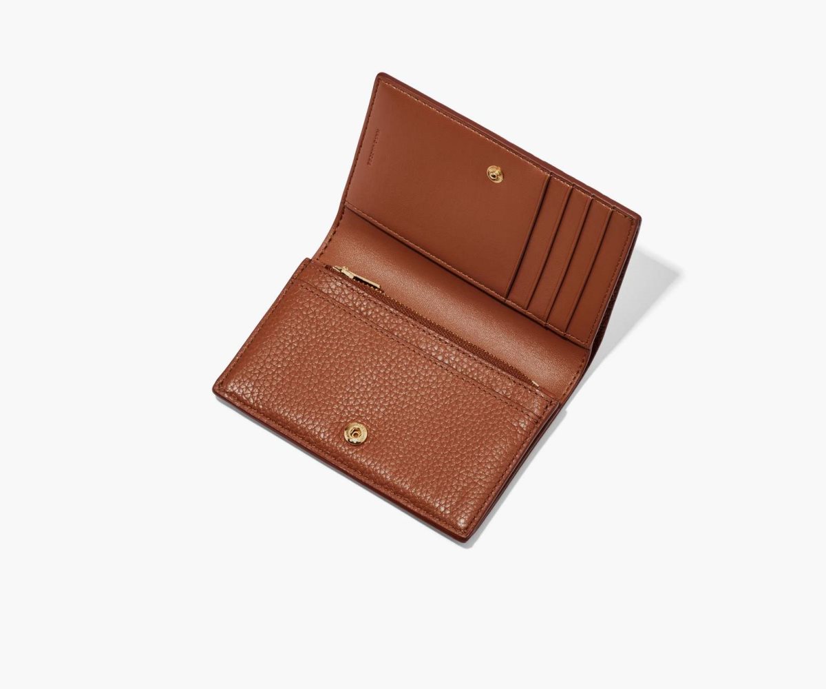 Marc Jacobs Leather Small Bifold Wallet Argan Oil | SPY-693410