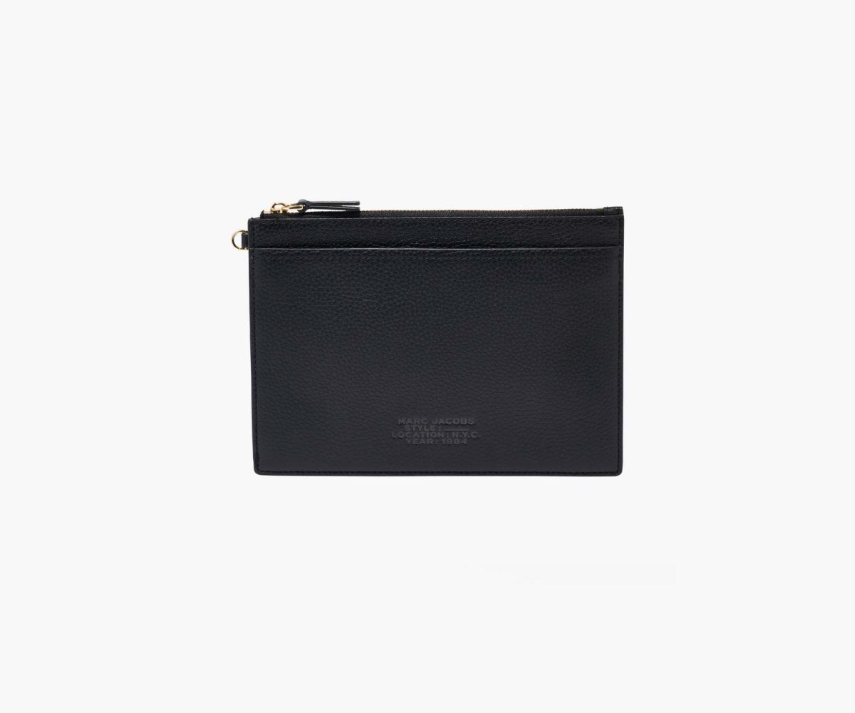 Marc Jacobs Leather Small Wristlet Black | XDU-470263