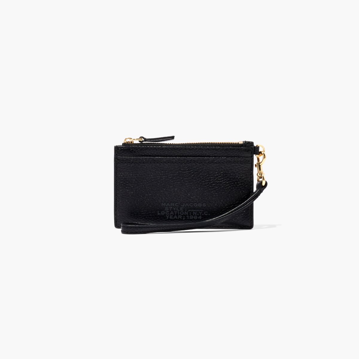 Marc Jacobs Leather Top Zip Wristlet Black | FHT-659342