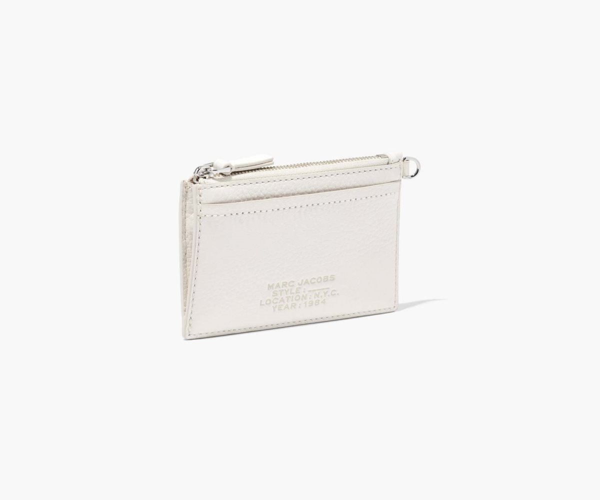 Marc Jacobs Leather Top Zip Wristlet Cotton | ZPD-576419