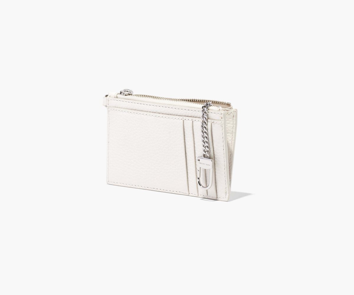 Marc Jacobs Leather Top Zip Wristlet Cotton | ZPD-576419