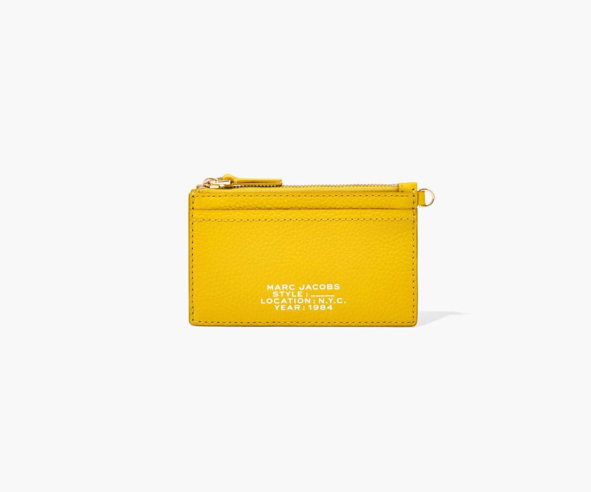 Marc Jacobs Leather Top Zip Wristlet Sun | YSB-375091