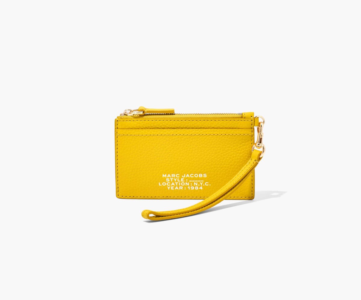 Marc Jacobs Leather Top Zip Wristlet Sun | YSB-375091