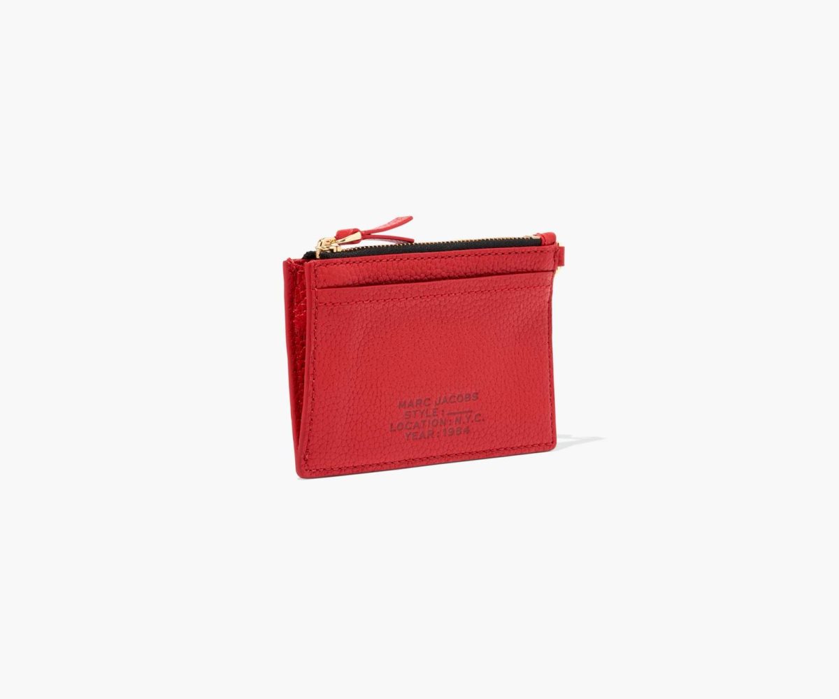 Marc Jacobs Leather Top Zip Wristlet True Red | OTA-123860