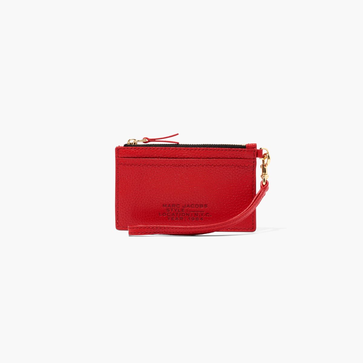 Marc Jacobs Leather Top Zip Wristlet True Red | OTA-123860