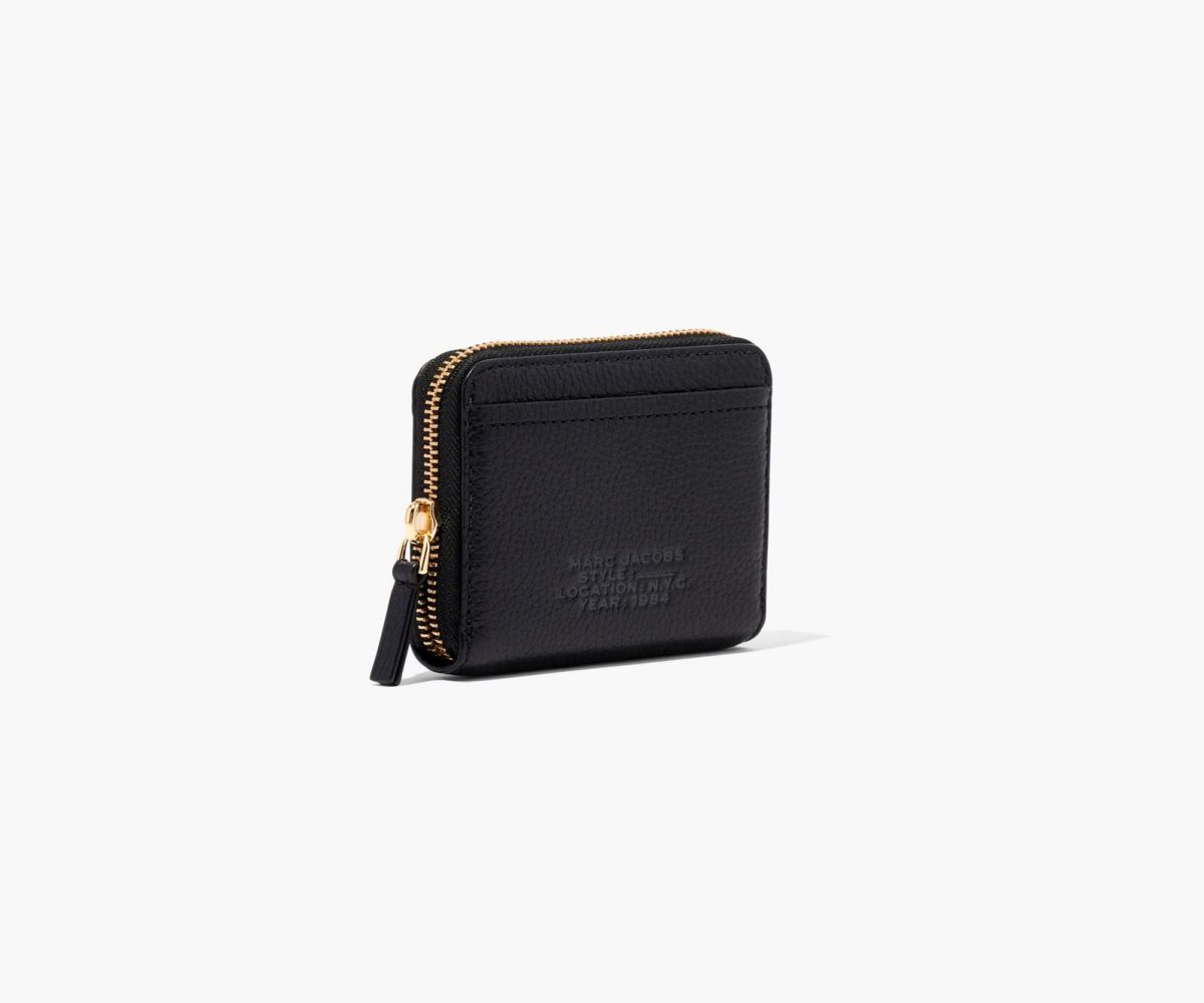 Marc Jacobs Leather Zip Around Wallet Black | LXY-570926