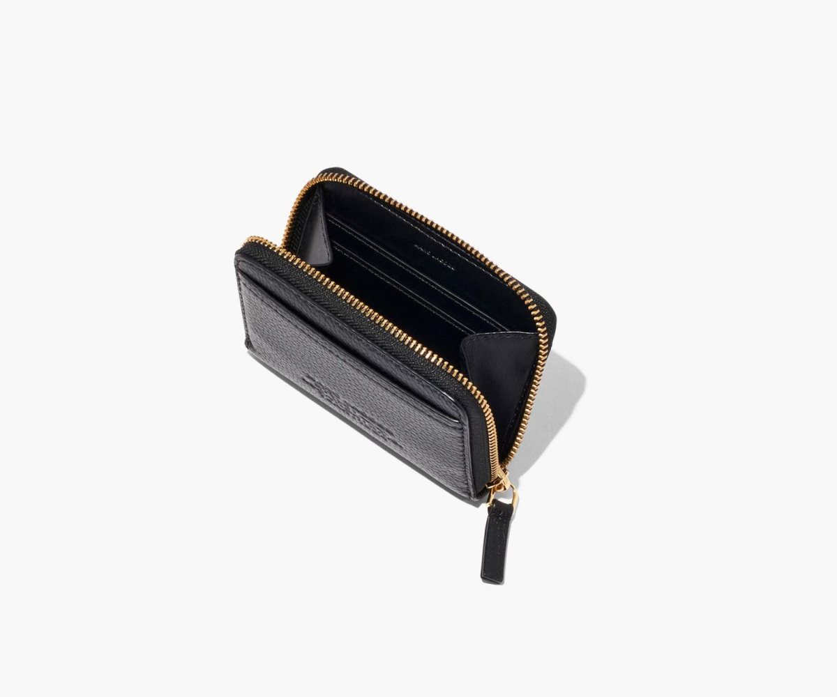 Marc Jacobs Leather Zip Around Wallet Black | LXY-570926