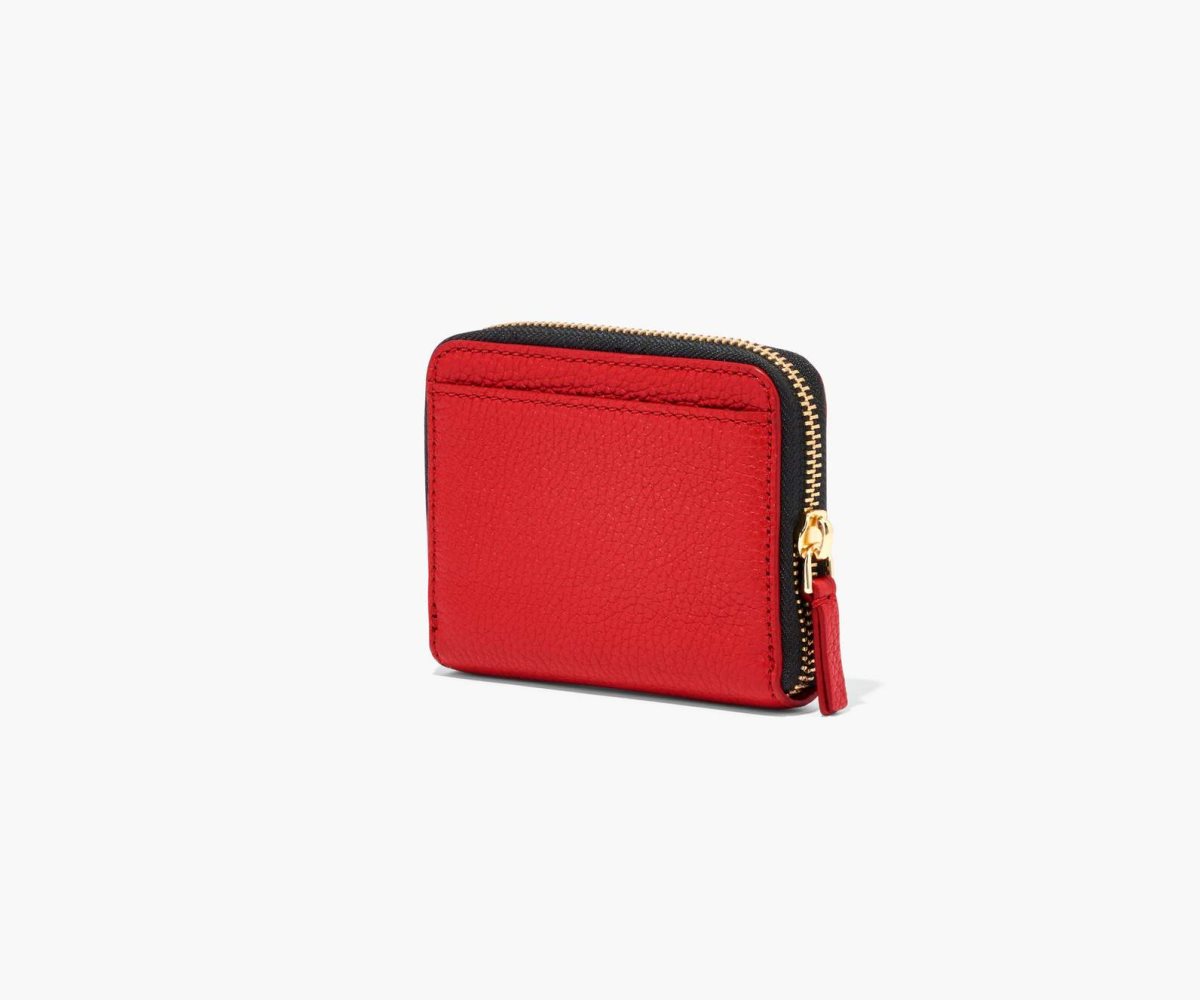 Marc Jacobs Leather Zip Around Wallet True Red | RID-758390