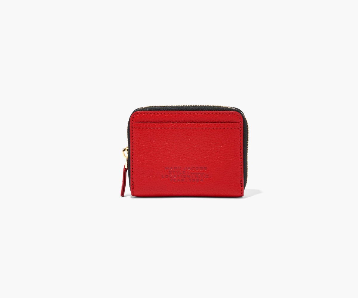 Marc Jacobs Leather Zip Around Wallet True Red | RID-758390