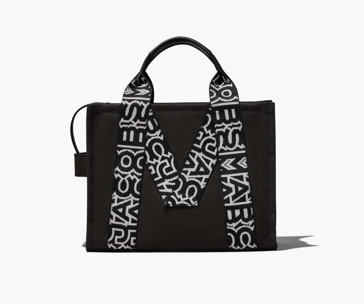 Marc Jacobs M Medium Tote Bag Black/White | BUV-236715