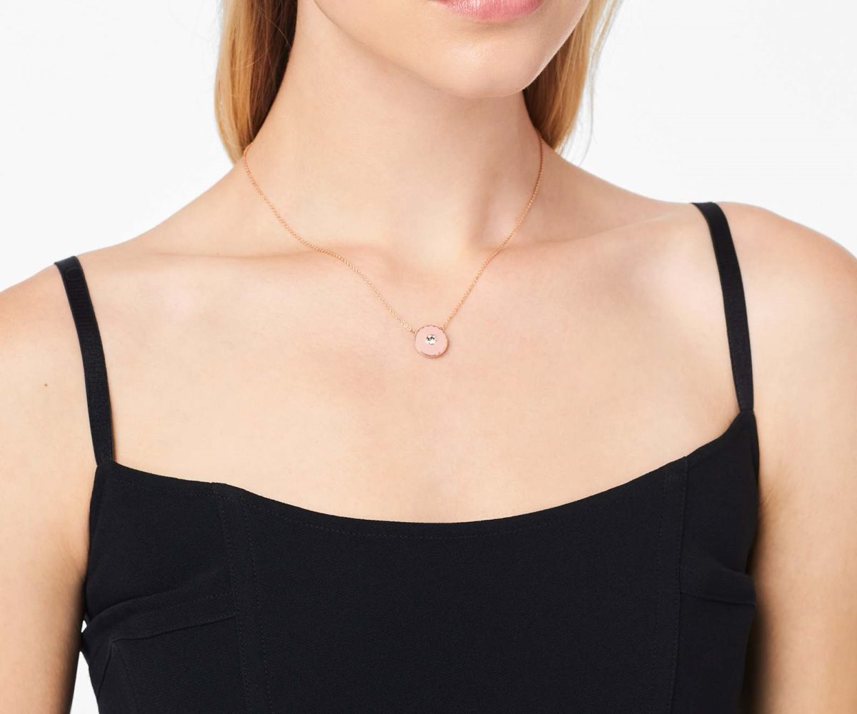 Marc Jacobs Medallion Pendant Sand/Rose Gold | HJV-431760