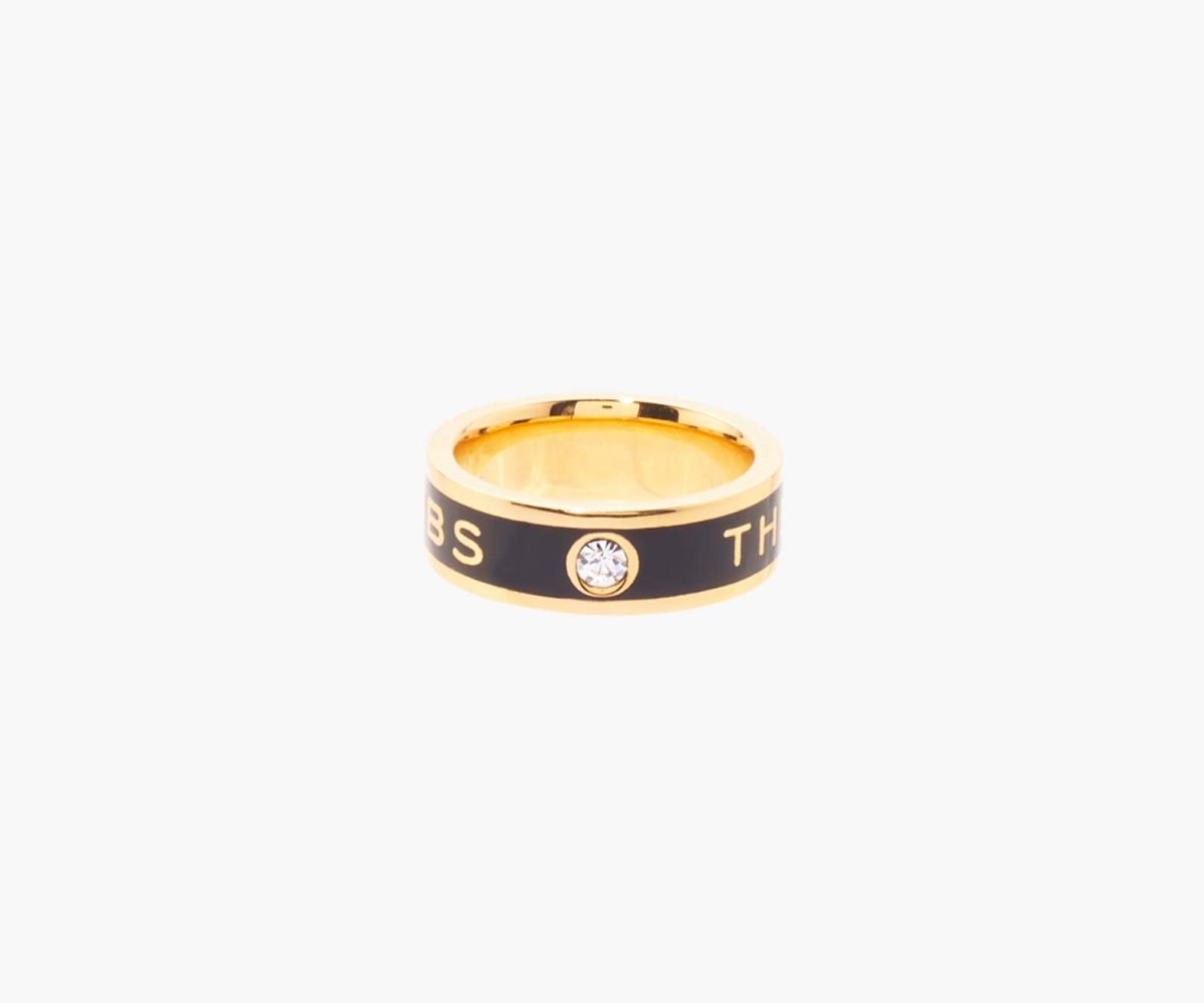 Marc Jacobs Medallion Ring Black/Gold | AYZ-984123