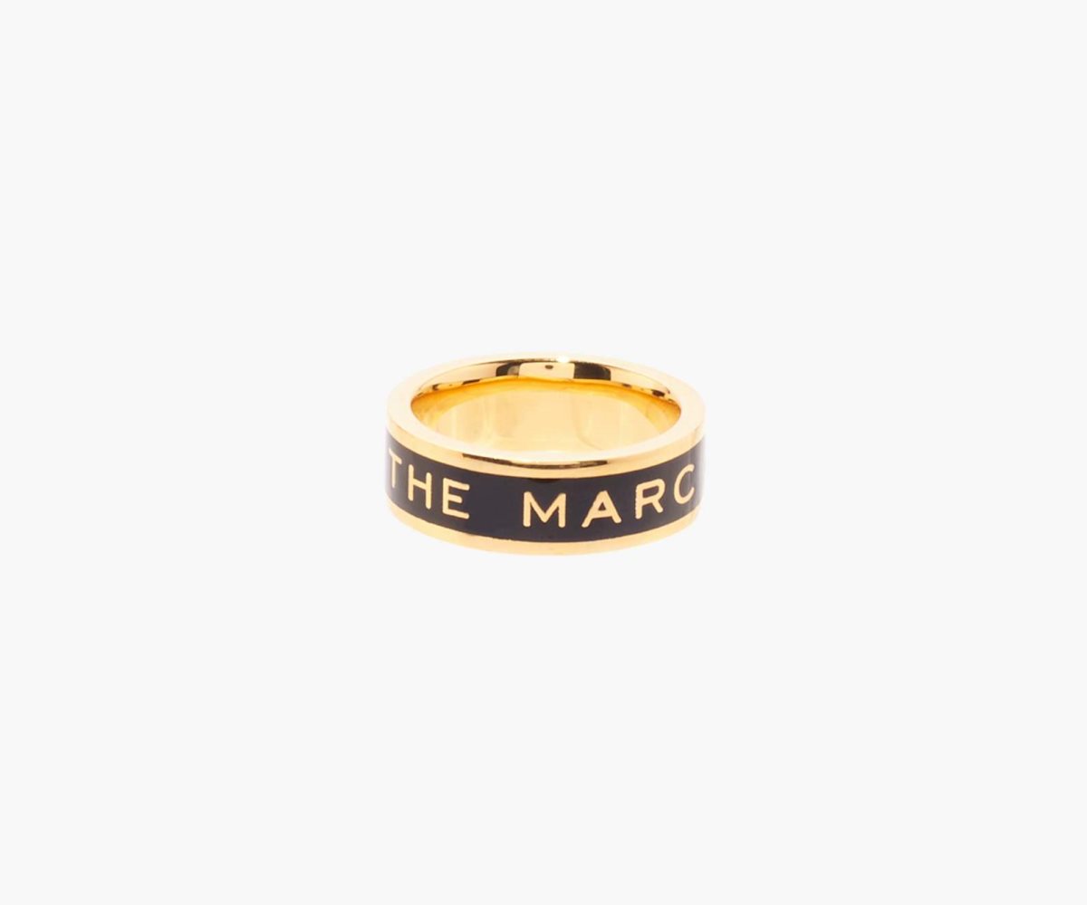 Marc Jacobs Medallion Ring Black/Gold | AYZ-984123