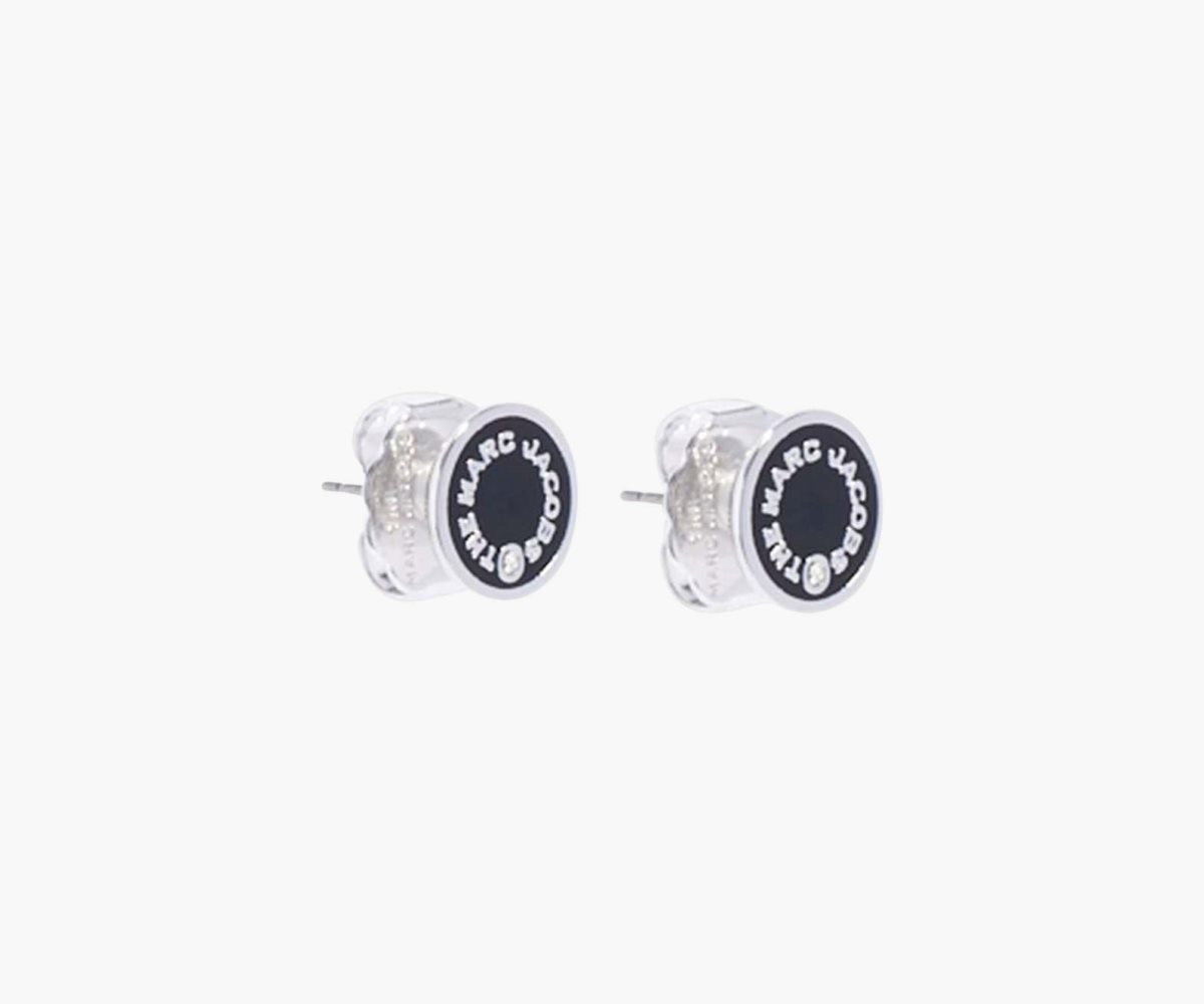 Marc Jacobs Medallion Studs Black/Silver | IBU-341752