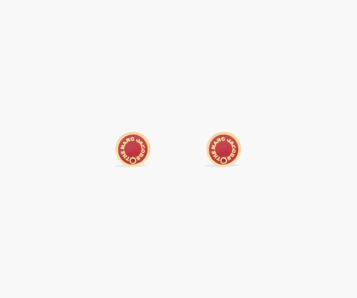 Marc Jacobs Medallion Studs True Red/Gold | AWD-321608