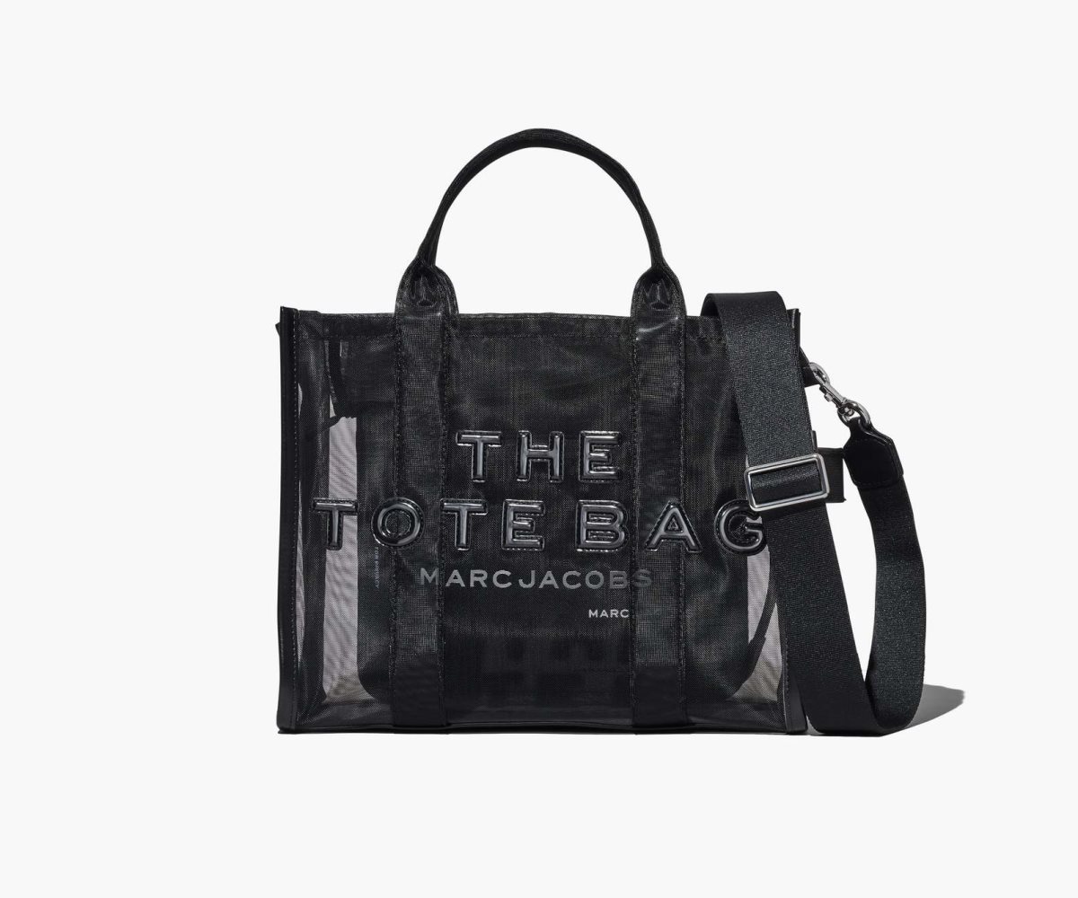 Marc Jacobs Mesh Medium Tote Bag Blackout | UKW-784906