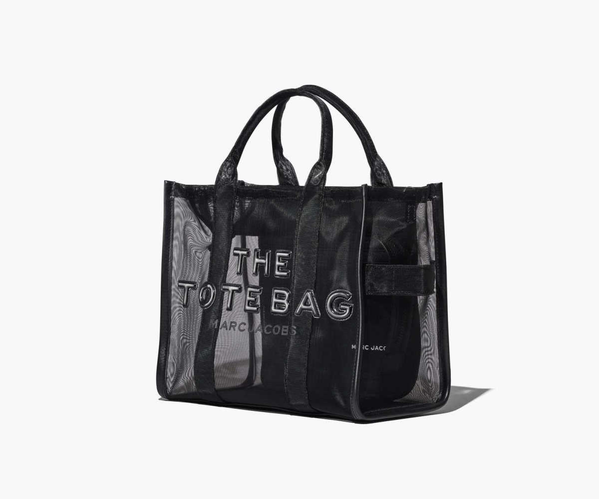 Marc Jacobs Mesh Medium Tote Bag Blackout | UKW-784906