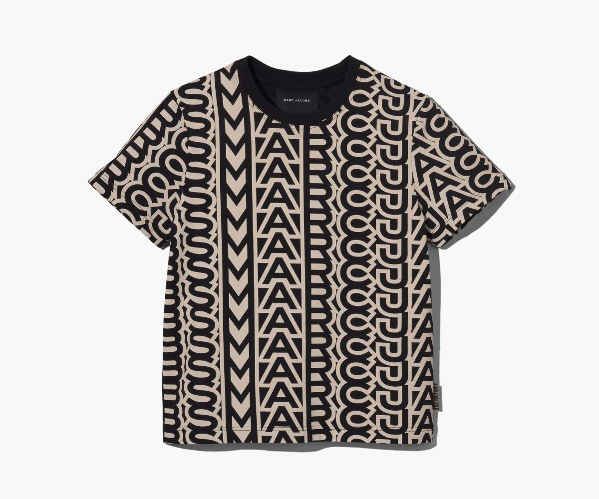 Marc Jacobs Monogram Baby Tee Black/Ivory | FBA-240916